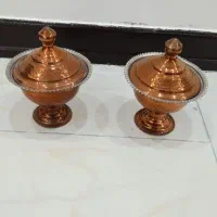 دو عدد قندان مسی نو
