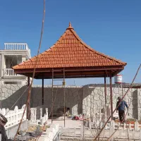 اجرای سقف های شیب دار آلاچیق سفال دامپا تایل کناف