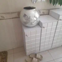 گلدان طرح آینه شیشه ای گرد