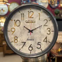 ساعت دیواری طوسی قطر۵۰ کادو هدیه دکوری دفتر مغازه