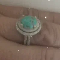انگشتر قدیمی دست‌ساز رکاب پرنج،نگین فیروزه