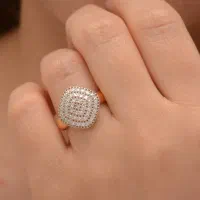 انگشتر طلا 18 عیارمدل آوا گرد تراش کد 055
