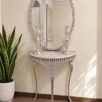 آیینه شمعدان آبکاری نقره عقد