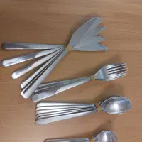 سرویس قاشق و چنگال ایکیا+کفگیر و ملاقه استیل