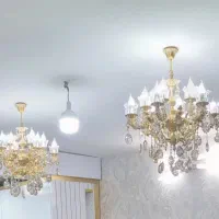 دوعدد لوستر فرشته دار کریستالی 12شعله