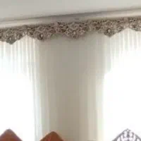 پرده حریر طرح دار