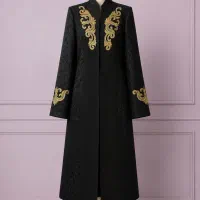مانتو ژاکارد مشکی مجلسی