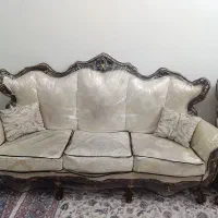 سرویس مبلمان ۱۱ نفره تمام چوب با پارچه درجه یک