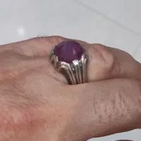 انگشتر نقره یاقوت سرخ و آبی