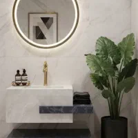 روشویی سنگی لوکس طراحی واجرای سفارشی باسرامیک اسلب