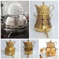 کتری قوری استیل وطلایی کفچدن طرح ترک ضخیم ۲و۶لیتری