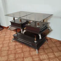 ست ۳ تیکه جلومبلی مبلِمان (ترکیب چوب و شیشه لوکس)