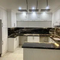 بازسازی لوکس آشپزخانه و بین کابینتی ، ماربل شیت