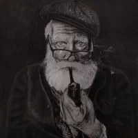 سیاه قلم. طراحی چهره. نقاشی
