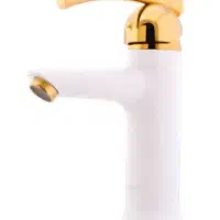 شیرالات  روشویی  سفید طلایی