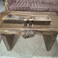میز پذیرایی چوب گردو جلو مبلی
