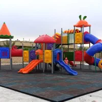 ساخت وسایل پارک بازی ترکیبی تاب و سرسره پارکی باغی