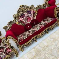 مبلمان ۹ نفره پنجه شیری ورق طلا