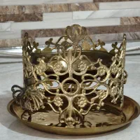 منقل سینی و انبر تمام برنز قلم کاری