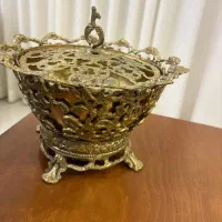 شکلات خوری یا اجیل خوری کاسه دار برنز
