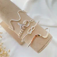 دستبند آبکاری نقره دخترانه و خاص