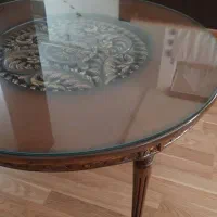 میز جلو مبلی دایره منبت کاری شده