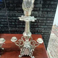 یک جفت شمعدان نقره