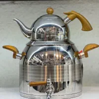 کتری قوری دسته چوبی برند TGH