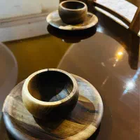 پیاله و پیش دستی چوب گردو