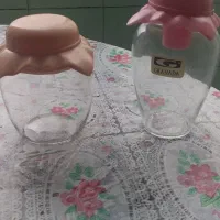 دو عدد ظرف شیشه ای کوچک