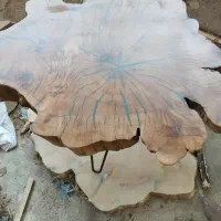 فروش گل میز جلو مبلی چوب طبیعی رزین