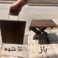 صندلی تاشو تمام چوب قهوه سوخته دست ساز