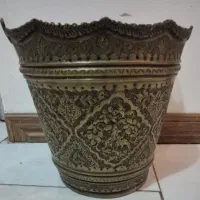 سطل مسی  انگاره  برنجی  کاسه گلسرخی گلدان آمریکایی