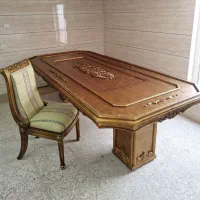میز نهارخوری تماما چوب راش منبت کاری شده