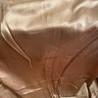 پرده ۶متر ساتن قهوه ای رنگ