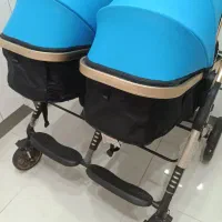 کالسکه دو قلو کاملا سالم و کاملا نو