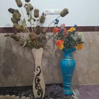 فروش سه تا گلدان وگل مصنوعی