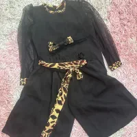 ست سه تیکه مشکی پلنگی