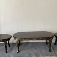 ۳ عدد میز پذیرایی جلو مبلی همراه شیشه دودی