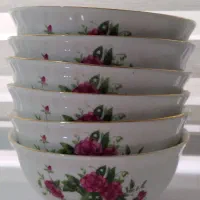 ظروف چینی گل سرخ قدیمی اصل