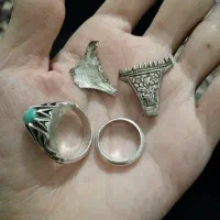 3تاانگشتر نقره عیار 925دوتاش یکی حلقه ویکی شکسته