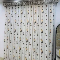 2 عدد پرده پذیرایی کتان ارتفاع 2.52 عرض 2.15