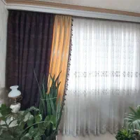 پرده کار ترک بهمراه ۲تا دستک وچوب پرده ریلی