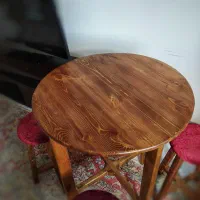 میز ناهارخوری و چهارپایه تمام چوب