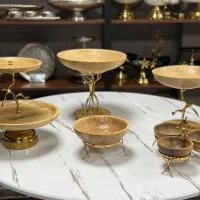 سرویس چوبی پنج پارچه چوب گردو و پایه آلومینیومی