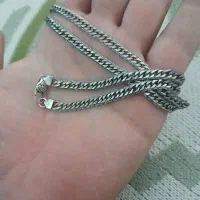 زنجیر نقره ایتالیایی سیاه قلم