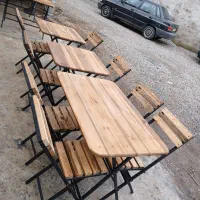 صندلی و میز تاشو قوطی تر‌کیبی مدل نیمکتی