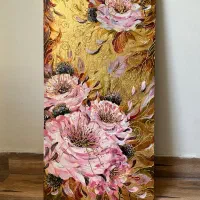 تابلو نقاشی رنگ و روغن کار دست ورق طلا