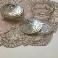یک جفت قندان سیلور پایه دار