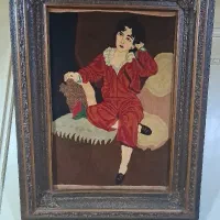 تابلو فرش قدیمی عتیقه اصل کاشان